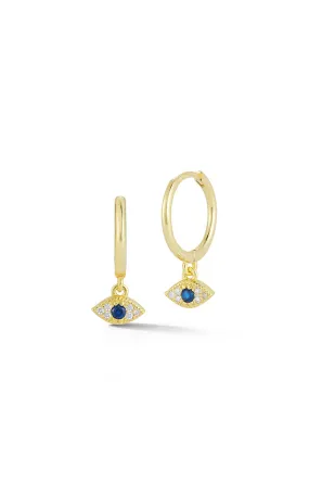 Tiny Evil Eye Huggies Earring