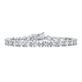 Traditional Bridal Jewelry 15CT CZ Oval Solitaire Tennis Bracelet Silver Plated 7 7.5 Inch