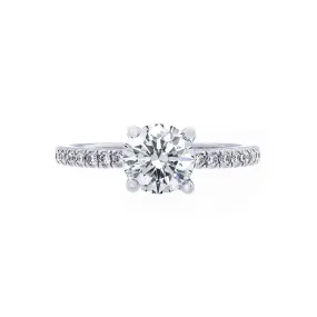 Trellis Setting Engagement Ring with a Diamond Band