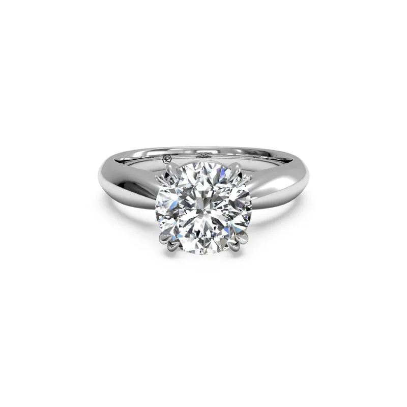 Tulip Cathedral Round Brilliant Diamond Engagement Ring