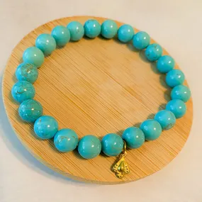 Turquoise Howlite Bead Mala Bracelet