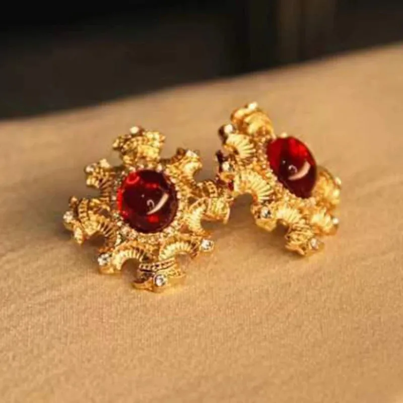 VAIGE Radiant Ruby Resin Drop Earrings