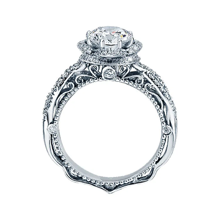 Verragio 18K White Gold Twisted Shank Petal-like Center Diamond Engagement Ring VENETIAN-5051R