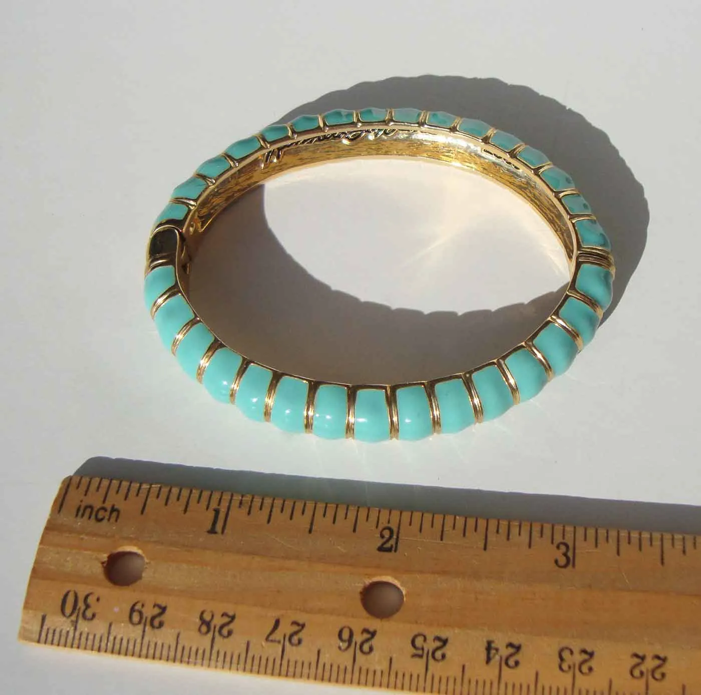 Vintage Kenneth Jay Lane Turquoise Enamel Clamper Bracelet