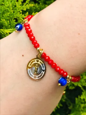 Virgen de Guadalupe Bracelet / Adjustable Bracelet / Evil Eye Bracelet / Guadalupe Jewelry / Guadalupe Bracelet / 18K Gold Filled Bracelet / Pulsera de la Virgen de Guadalupe Mal de Ojo