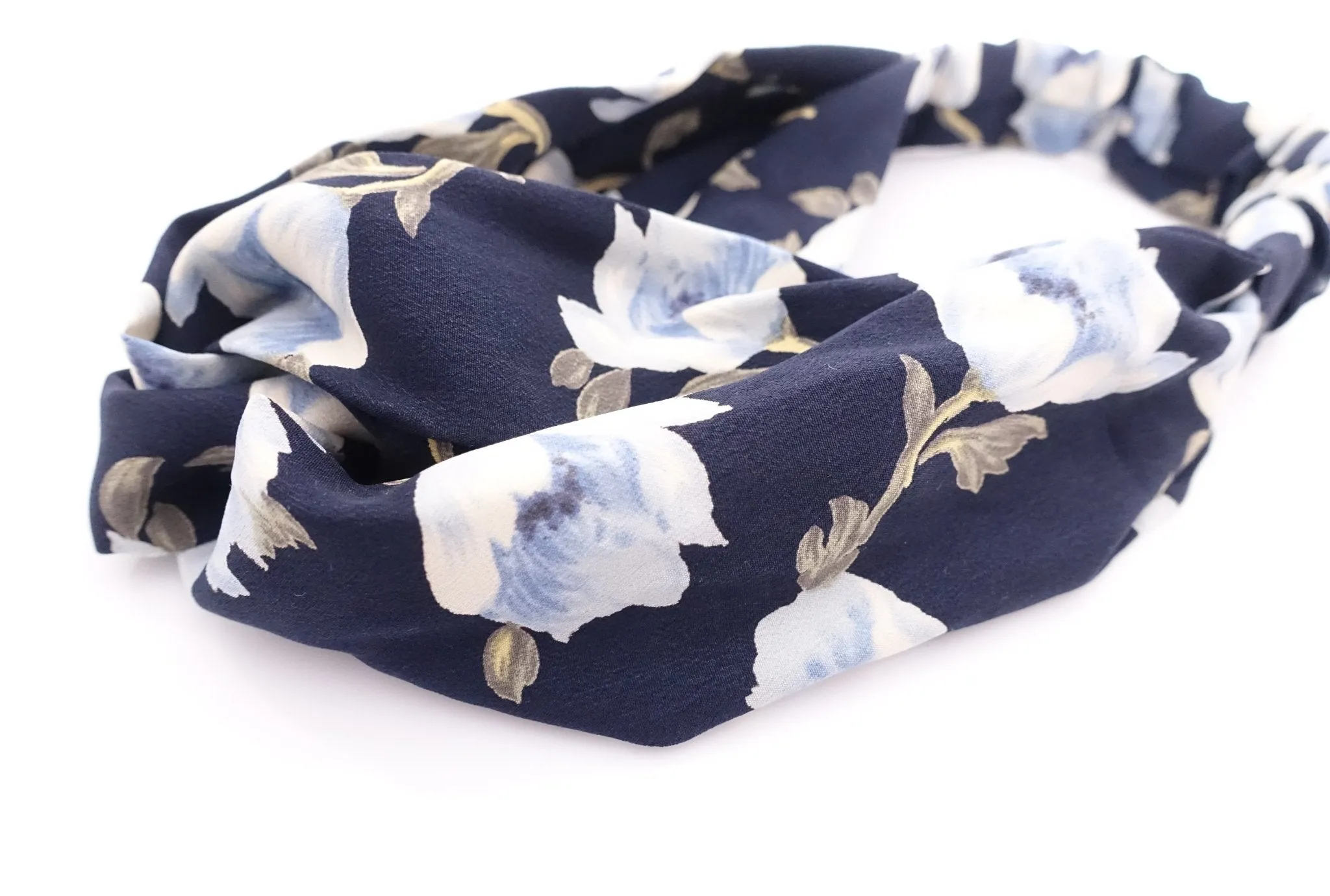 wild flower blossom print headband front cross twist hairband women hair accessories