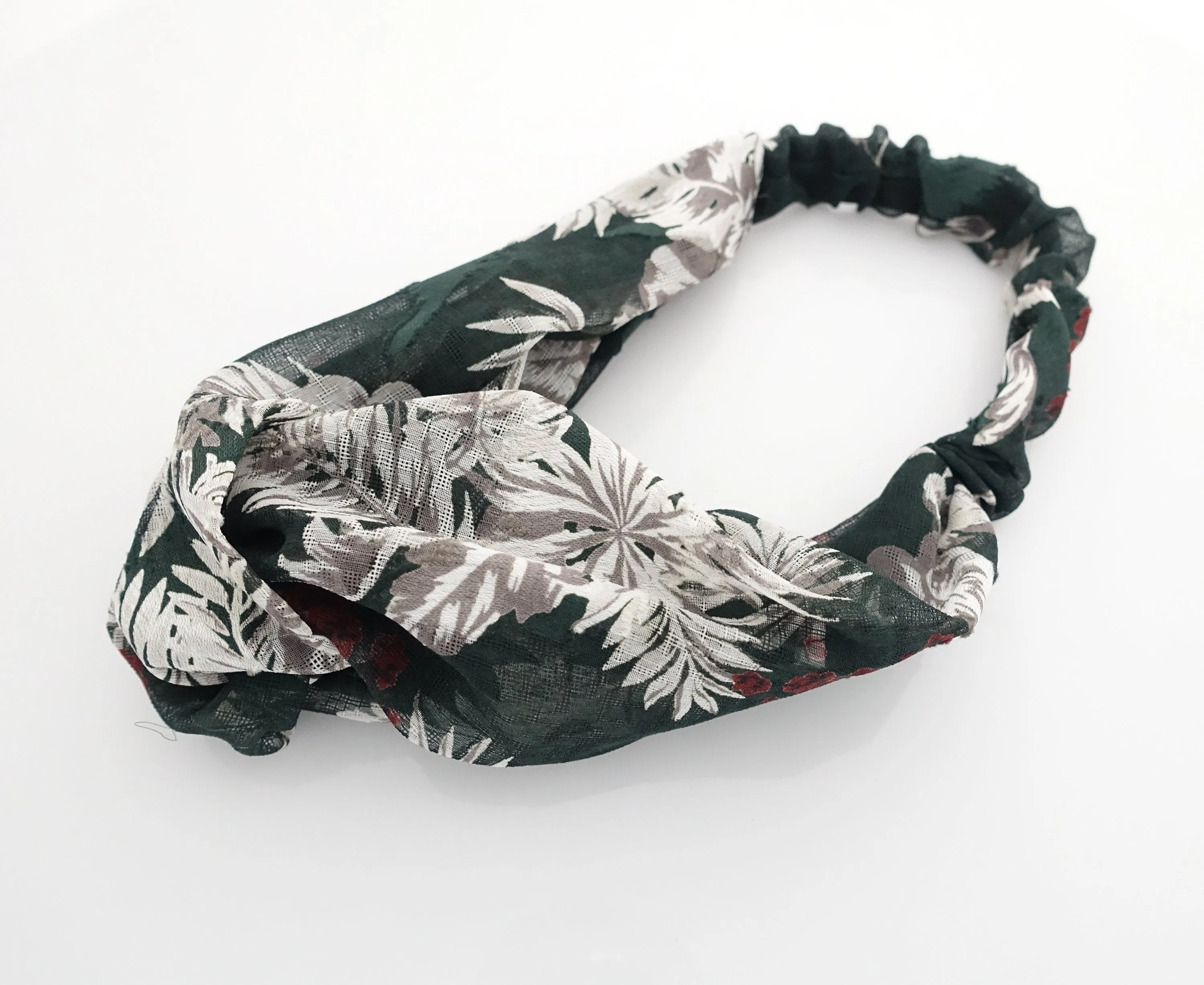 wild tropical plant headband leaves print cross fashion hairband stylish woman hair accessory