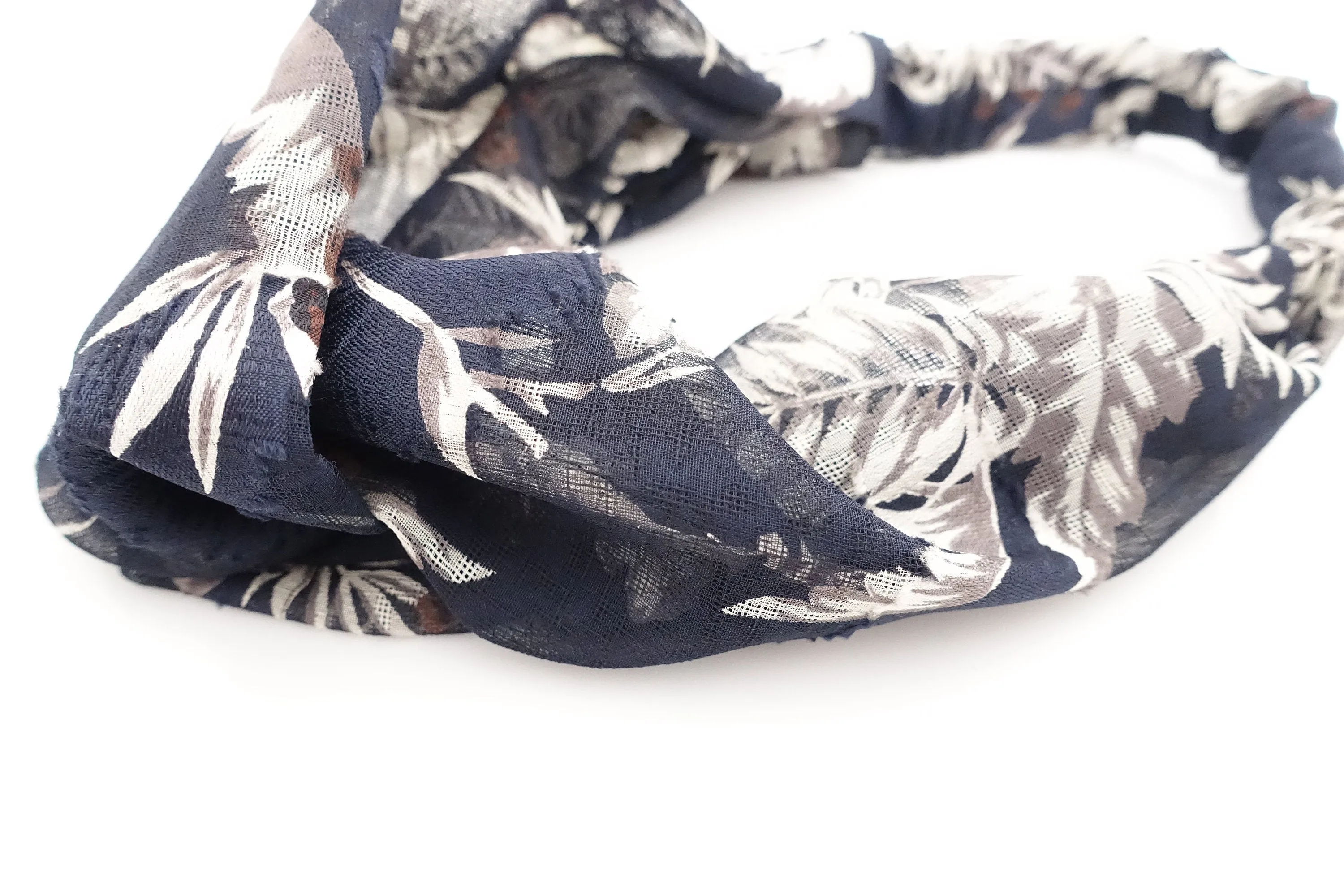 wild tropical plant headband leaves print cross fashion hairband stylish woman hair accessory