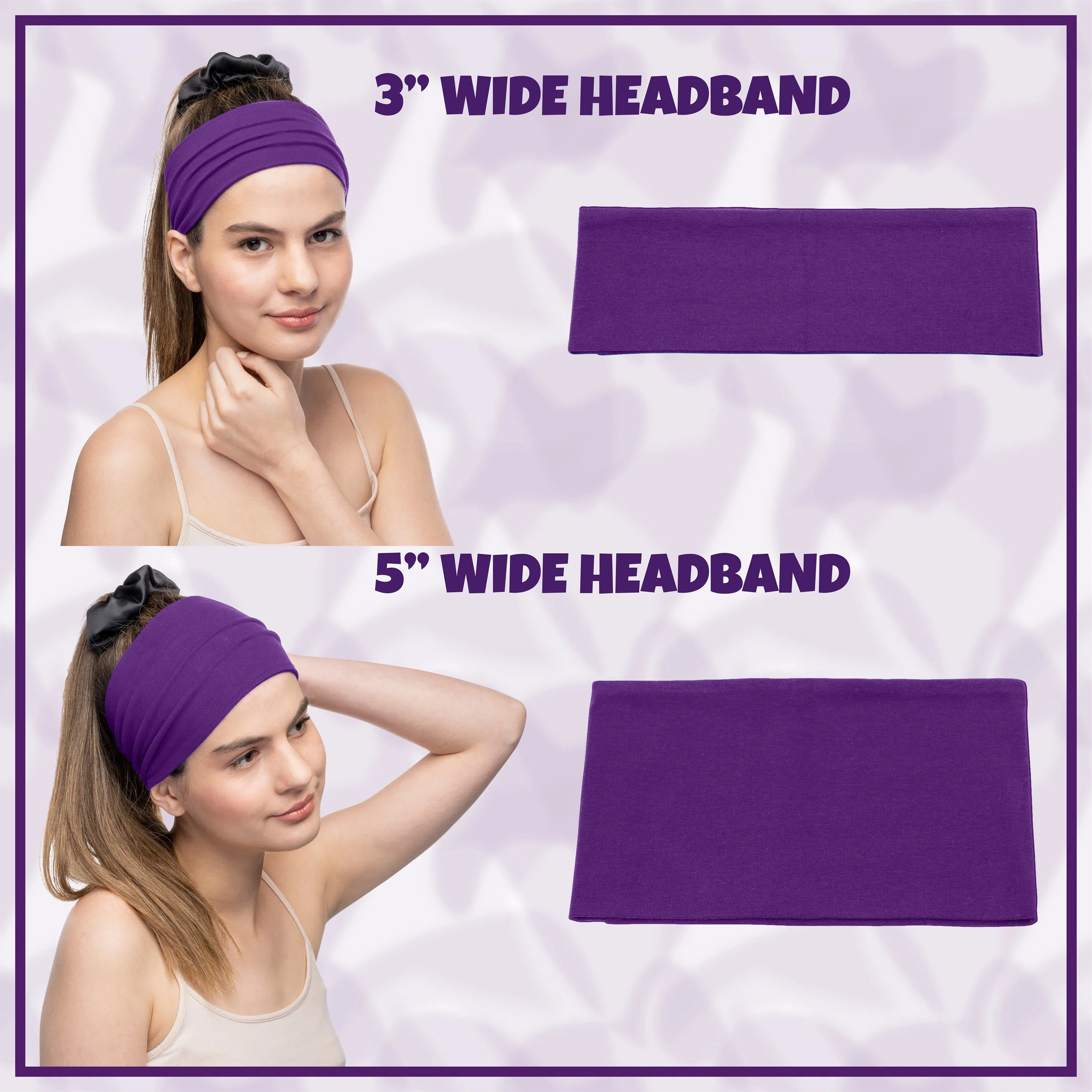 Women's Headbands Cotton Jersey 3" Wide Yoga Fitness Fashion Made in the USA Magenta