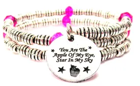 You Are The Apple Of My Eye Star In My Sky Curly Coil Wrap Style Bangle Bracelet