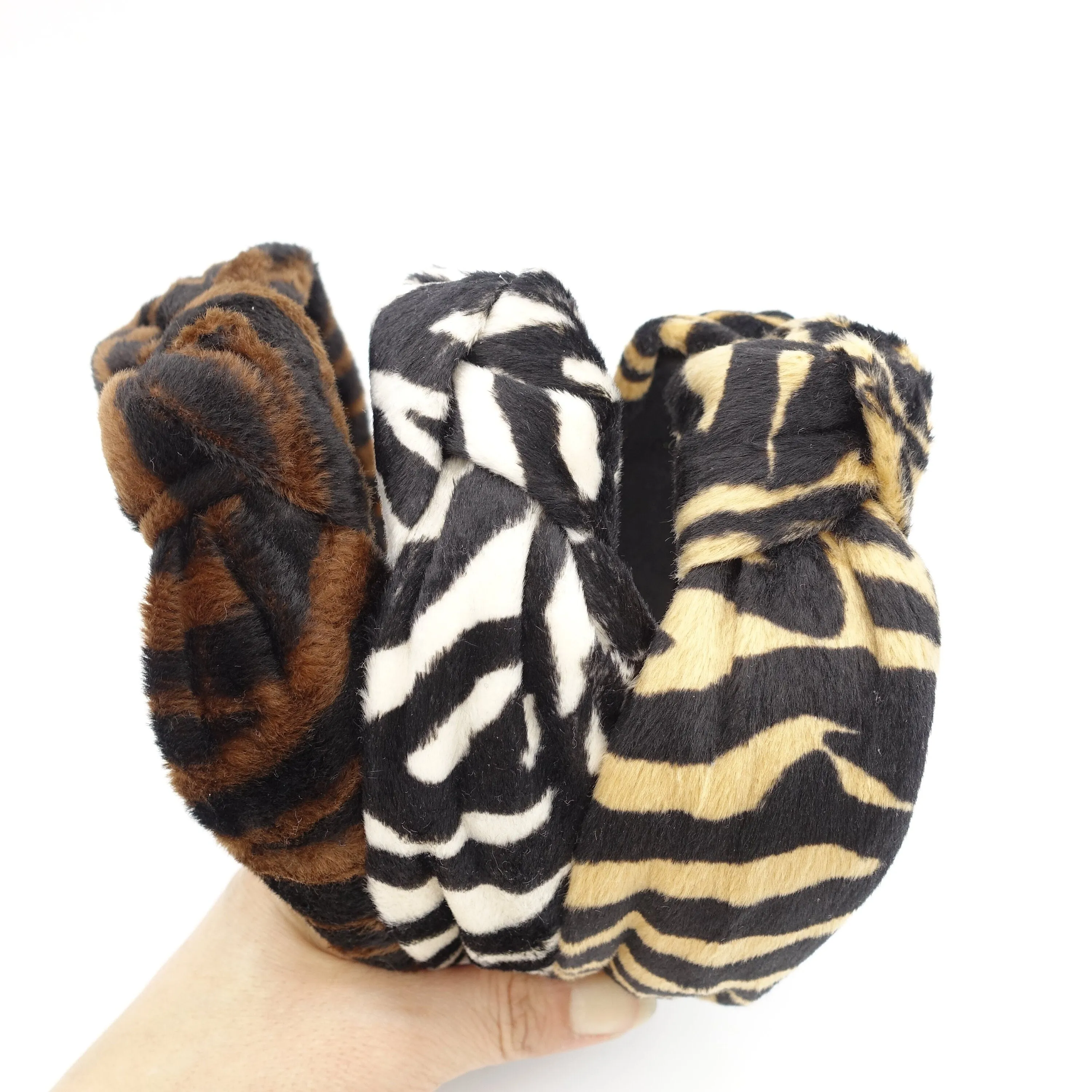 zebra knotted headband animal print pattern hairband woman hair accessory