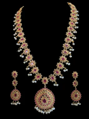 Zehra  fresh water pearls  SET - RUBY   (READY TO SHIP)